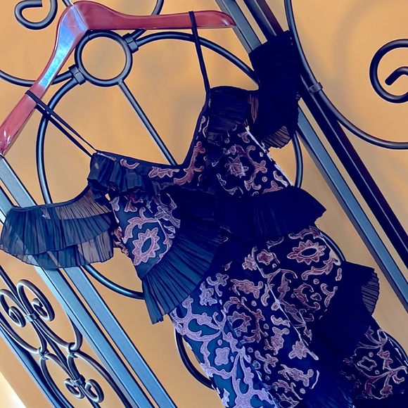 STEVIE MAY ASOS Velvet Applique Mesh Mini Dress - Picture 8 of 13